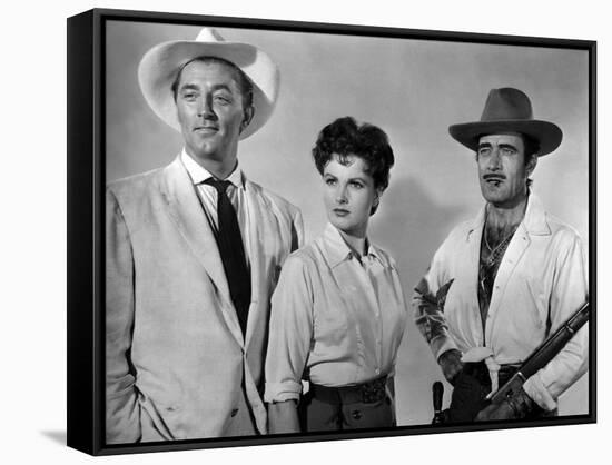 Bandido caballero by Richard Fleischer with Robert Mitchum, Ursula Thiess and Gilbert Roland, 1956 -null-Framed Stretched Canvas