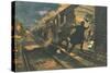 Bandits Attack Train, C20-null-Stretched Canvas