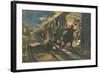 Bandits Attack Train, C20-null-Framed Art Print