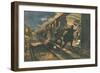 Bandits Attack Train, C20-null-Framed Art Print