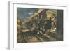 Bandits Attack Train, C20-null-Framed Art Print