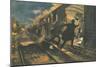 Bandits Attack Train, C20-null-Mounted Art Print