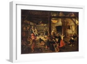 Bandits Attacking a Peasant Family in an Interior-Sebastian Vrancx-Framed Giclee Print