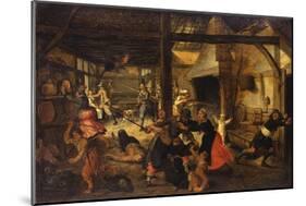 Bandits Attacking a Peasant Family in an Interior-Sebastian Vrancx-Mounted Giclee Print