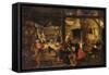 Bandits Attacking a Peasant Family in an Interior-Sebastian Vrancx-Framed Stretched Canvas