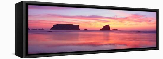 Bandon Beach at Sunset, Oregon-null-Framed Stretched Canvas