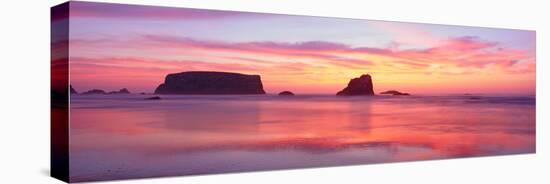 Bandon Beach at Sunset, Oregon-null-Stretched Canvas