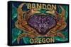 Bandon, Oregon - Dungeness Crab Mosaic-Lantern Press-Stretched Canvas