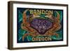 Bandon, Oregon - Dungeness Crab Mosaic-Lantern Press-Framed Art Print