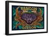 Bandon, Oregon - Dungeness Crab Mosaic-Lantern Press-Framed Art Print