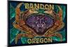 Bandon, Oregon - Dungeness Crab Mosaic-Lantern Press-Mounted Art Print