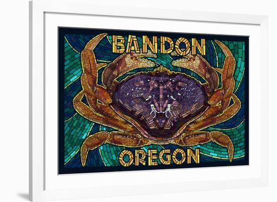 Bandon, Oregon - Dungeness Crab Mosaic-Lantern Press-Framed Art Print