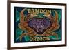 Bandon, Oregon - Dungeness Crab Mosaic-Lantern Press-Framed Art Print