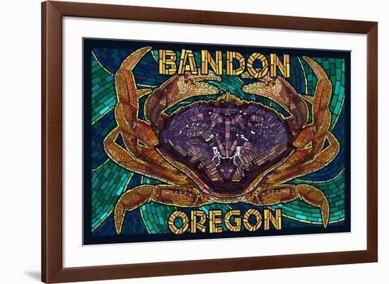 Bandon, Oregon - Dungeness Crab Mosaic-Lantern Press-Framed Art Print