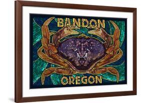 Bandon, Oregon - Dungeness Crab Mosaic-Lantern Press-Framed Art Print