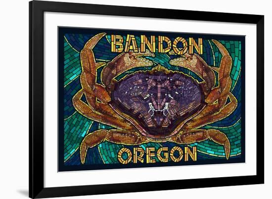 Bandon, Oregon - Dungeness Crab Mosaic-Lantern Press-Framed Art Print