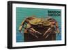 Bandon, Oregon - Dungeness Crab Vintage Postcard-Lantern Press-Framed Art Print