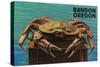 Bandon, Oregon - Dungeness Crab Vintage Postcard-Lantern Press-Stretched Canvas