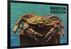 Bandon, Oregon - Dungeness Crab Vintage Postcard-Lantern Press-Framed Art Print