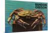 Bandon, Oregon - Dungeness Crab Vintage Postcard-Lantern Press-Mounted Art Print