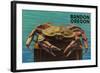 Bandon, Oregon - Dungeness Crab Vintage Postcard-Lantern Press-Framed Art Print