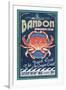 Bandon, Oregon - Dungeness Crab Vintage Sign-Lantern Press-Framed Art Print