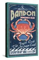 Bandon, Oregon - Dungeness Crab Vintage Sign-Lantern Press-Stretched Canvas
