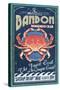 Bandon, Oregon - Dungeness Crab Vintage Sign-Lantern Press-Stretched Canvas