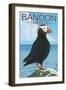 Bandon, Oregon - Puffin (Version 2)-Lantern Press-Framed Art Print