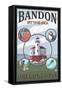 Bandon, Oregon - Scenic Travel Poster-Lantern Press-Framed Stretched Canvas