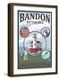Bandon, Oregon - Scenic Travel Poster-Lantern Press-Framed Art Print