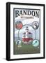 Bandon, Oregon - Scenic Travel Poster-Lantern Press-Framed Art Print