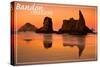 Bandon, Oregon Sunset-Lantern Press-Stretched Canvas