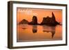 Bandon, Oregon Sunset-Lantern Press-Framed Art Print