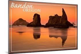 Bandon, Oregon Sunset-Lantern Press-Mounted Art Print