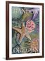 Bandon, Oregon - Tidepools-Lantern Press-Framed Art Print