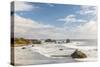 Bandon, Oregon, USA. Sea stacks and surf on Bandon Beach on the Oregon coast.-Emily Wilson-Stretched Canvas