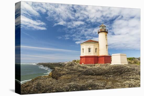 Bandon, Oregon, USA. The Coquille River Lighthouse on the Oregon coast.-Emily Wilson-Stretched Canvas