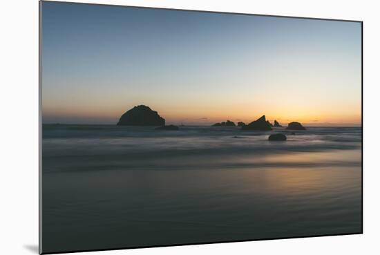 Bandon Sunset Silhouettes, Oregon Coast-Vincent James-Mounted Photographic Print