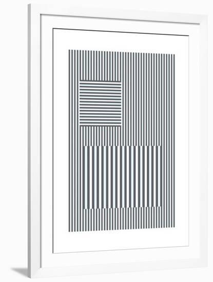 Bands and Squares-null-Framed Serigraph