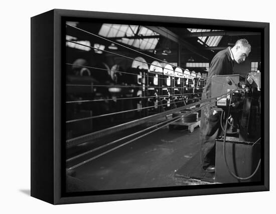 Bandsaws Being Sharpened at Slack Sellars and Co, Sheffield, South Yorkshire, 1963-Michael Walters-Framed Stretched Canvas