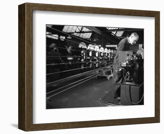 Bandsaws Being Sharpened at Slack Sellars and Co, Sheffield, South Yorkshire, 1963-Michael Walters-Framed Photographic Print