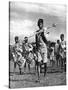 Bandsmen of the Northern Rhodesia Regiment Beat a Military Tattoo, Zimbabwe, Africa, 1936-null-Stretched Canvas