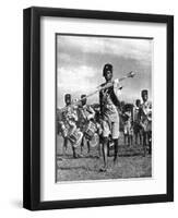 Bandsmen of the Northern Rhodesia Regiment Beat a Military Tattoo, Zimbabwe, Africa, 1936-null-Framed Giclee Print