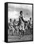 Bandsmen of the Northern Rhodesia Regiment Beat a Military Tattoo, Zimbabwe, Africa, 1936-null-Framed Stretched Canvas