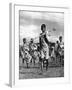 Bandsmen of the Northern Rhodesia Regiment Beat a Military Tattoo, Zimbabwe, Africa, 1936-null-Framed Giclee Print