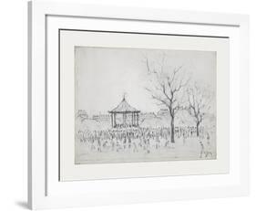 Bandstand, Peel Park, Salford, 1924-Laurence Stephen Lowry-Framed Premium Giclee Print