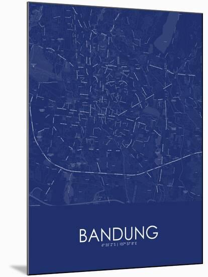 Bandung, Indonesia Blue Map-null-Mounted Poster