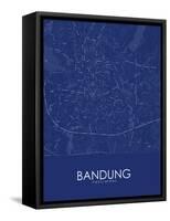 Bandung, Indonesia Blue Map-null-Framed Stretched Canvas