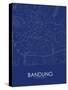 Bandung, Indonesia Blue Map-null-Stretched Canvas
